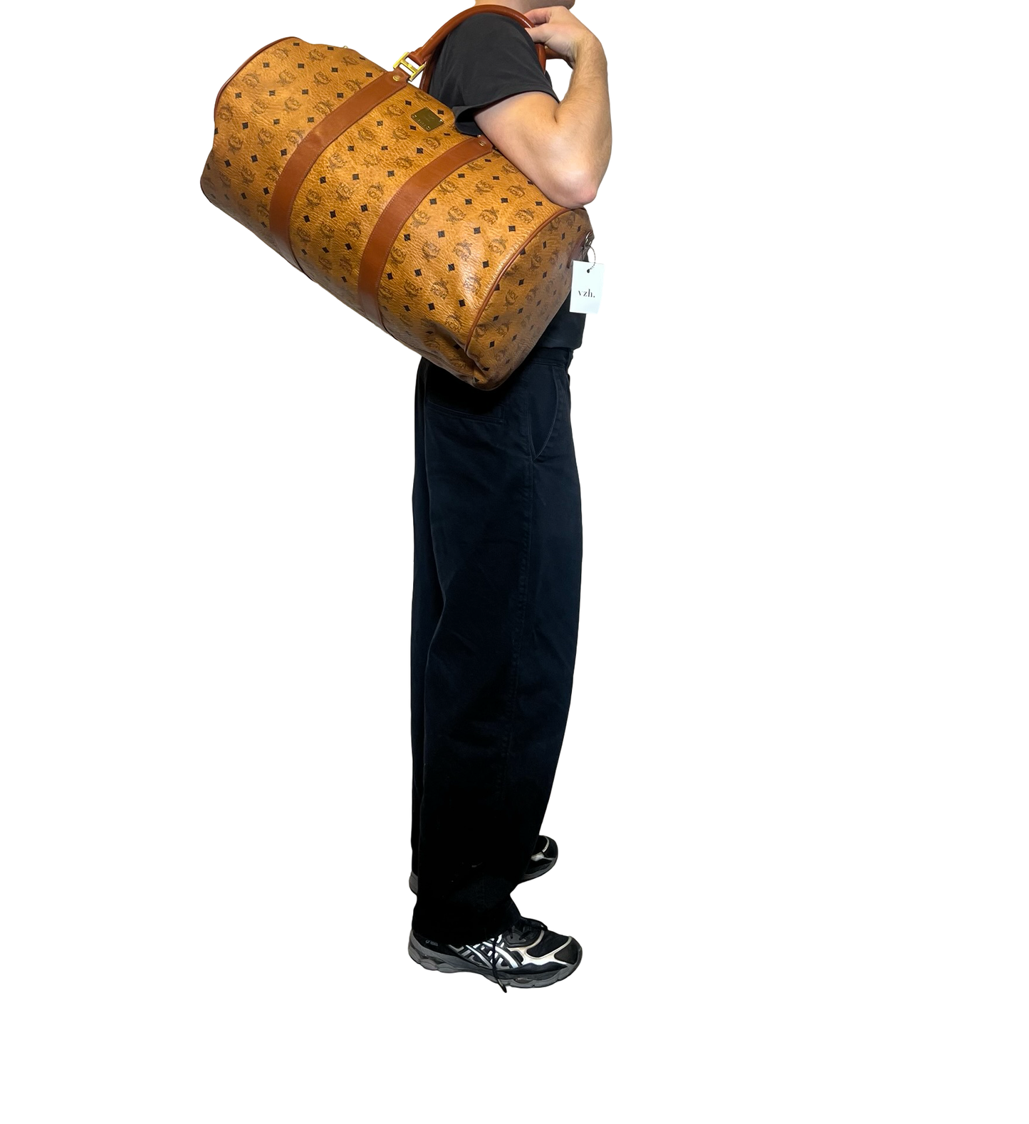 MCM Visetos Logogram Boston Bag 50