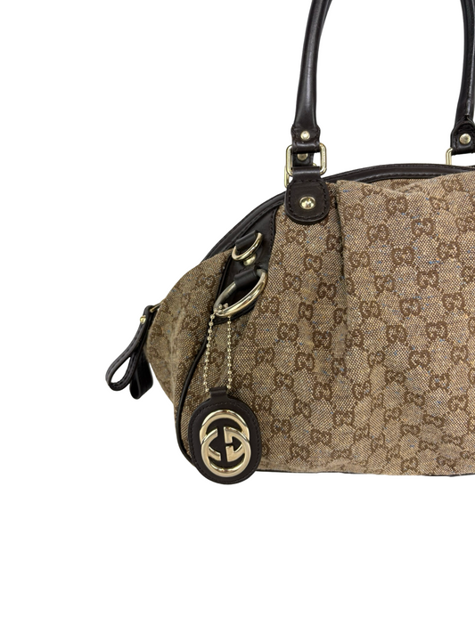 Gucci Canvas Monogram Shoulder Bag