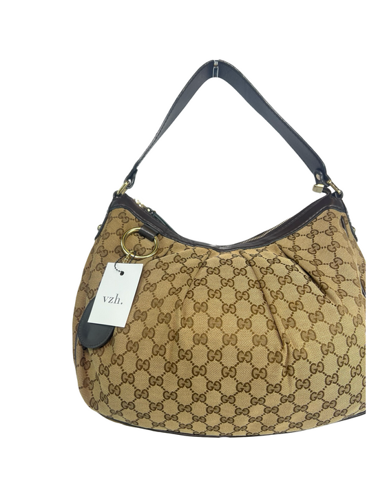Gucci Canvas Hobo Shoulder Bag