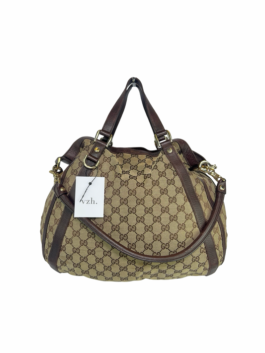 Gucci Canvas Convertible Hobo Bag