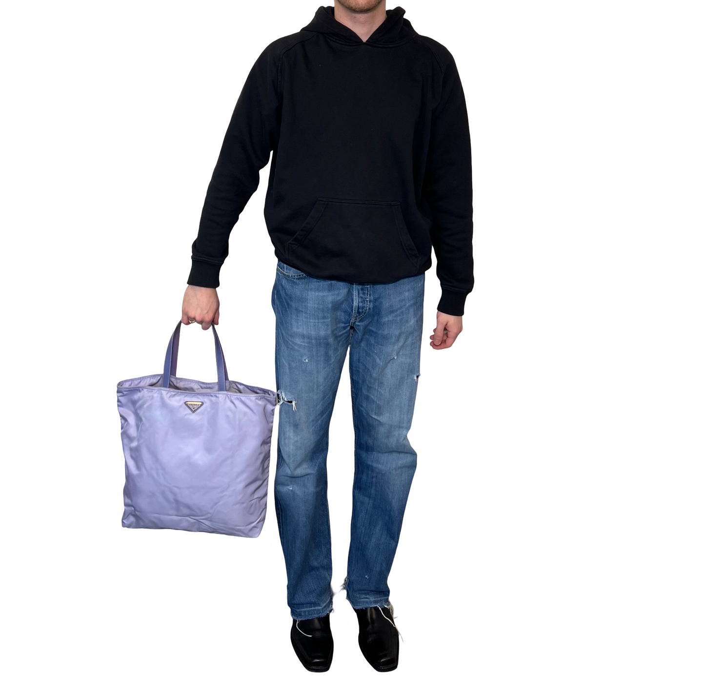 Prada Emboridery Nylon Tote Bag