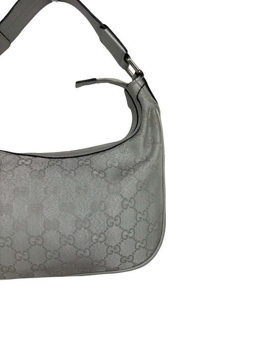 Gucci Silver Monogram Shoulder Bag
