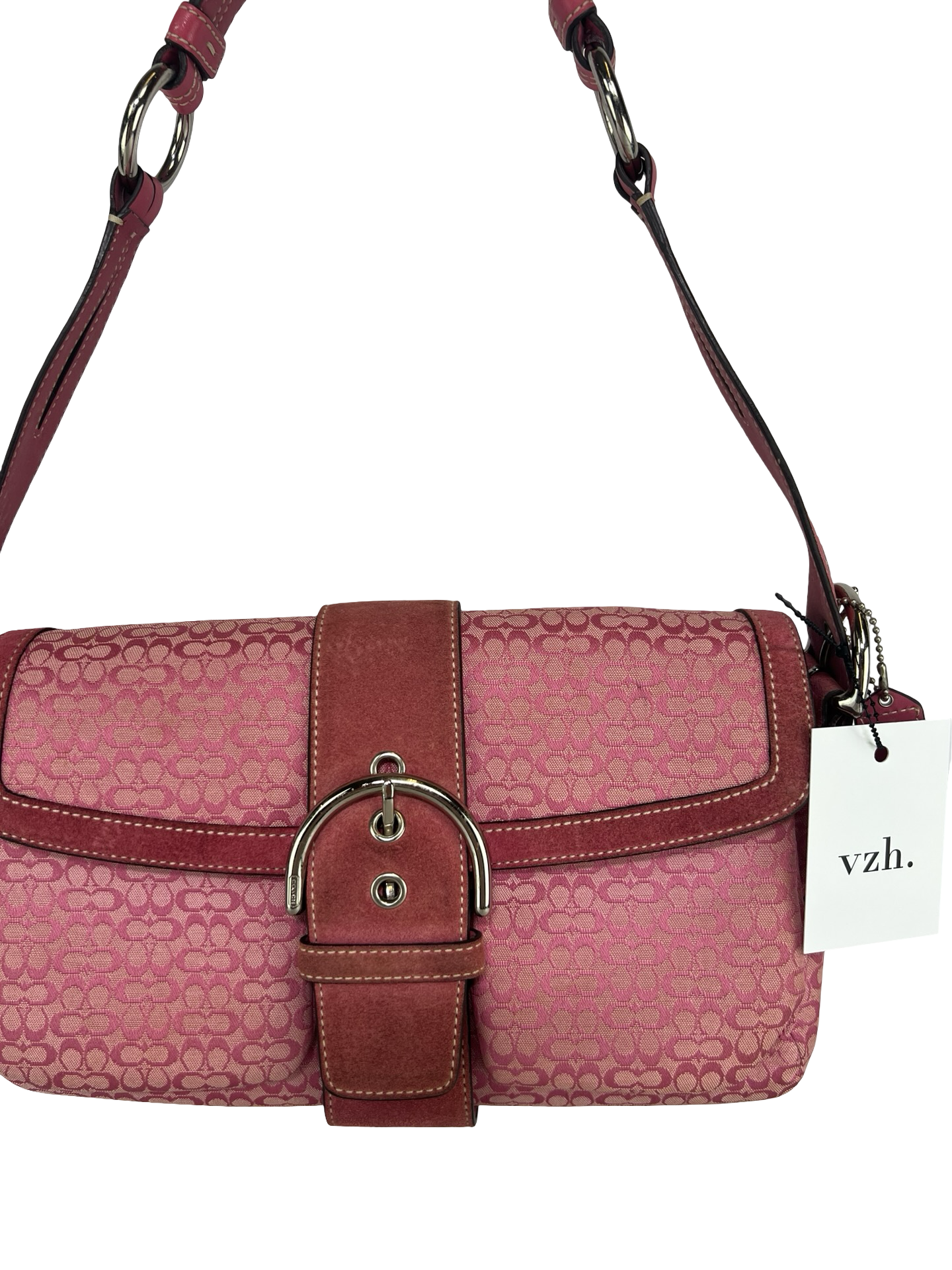 Coach Pink Canvas Shoulder Bag