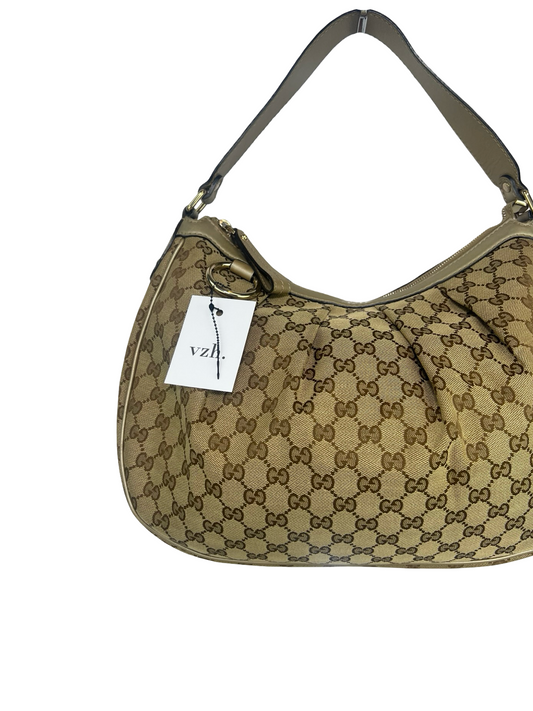 Gucci Big Canvas Hobo Shoulder Bag