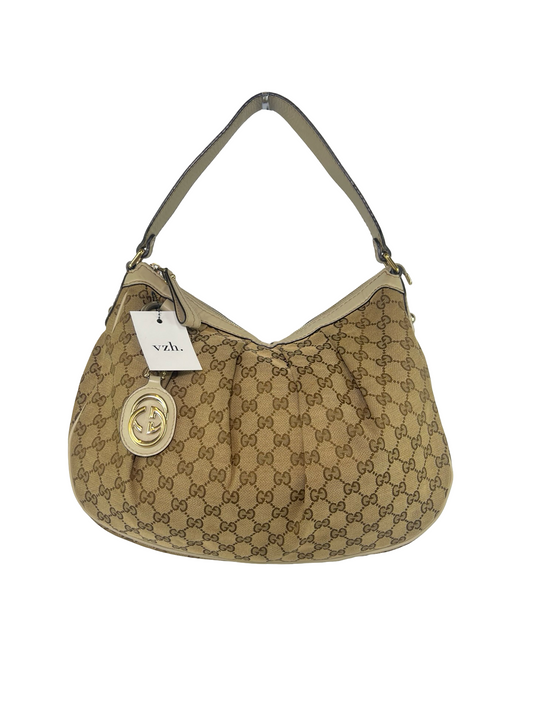 Gucci Canvas Monogram Hobo Bag