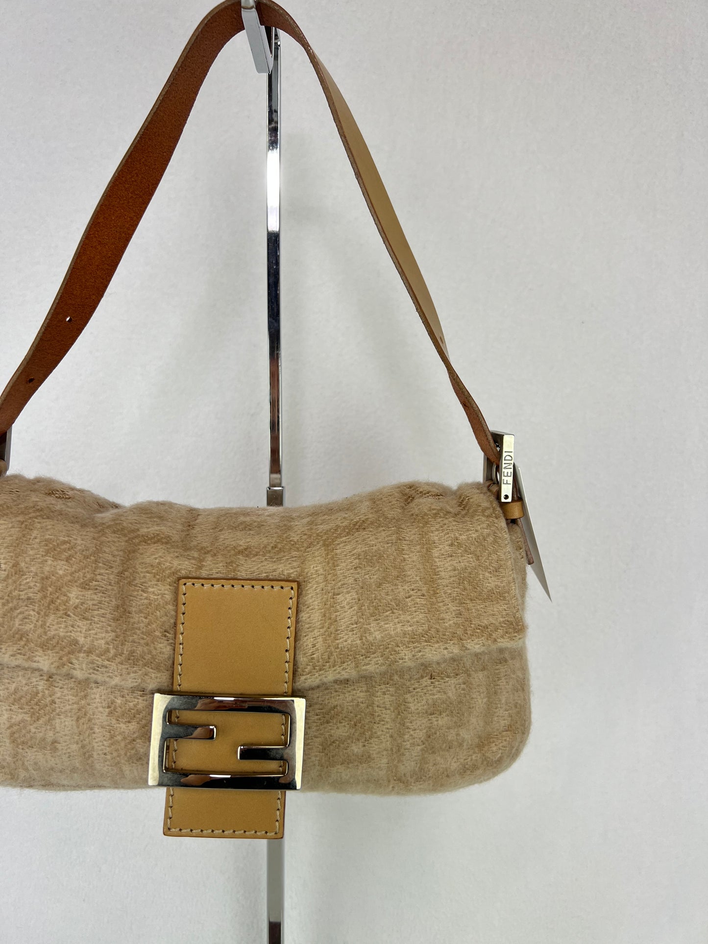 Fendi Wool Mamma Baguette Shoulder Bag