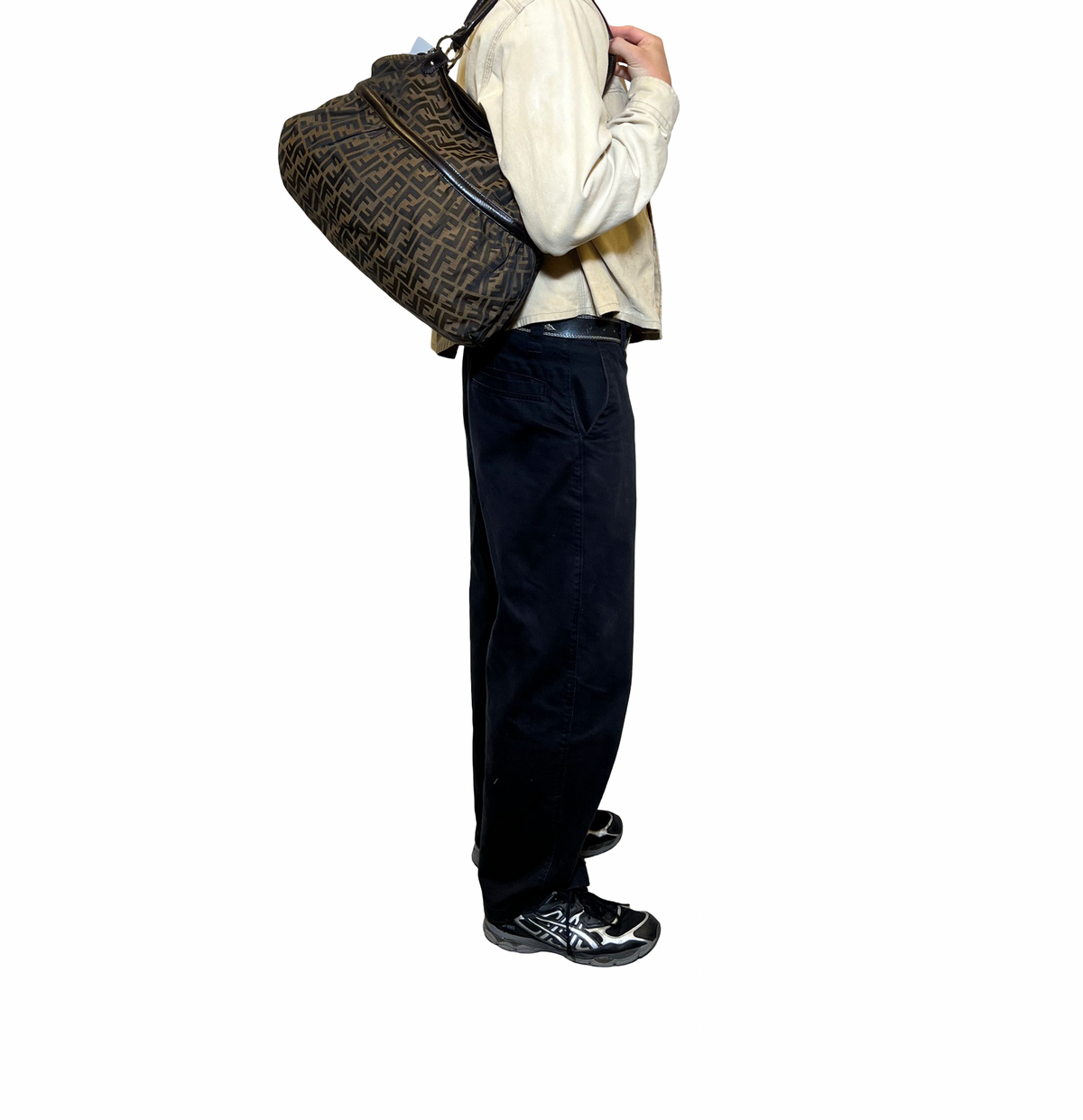 Fendi Zucca Large Canvas Chef Shoulder Bag