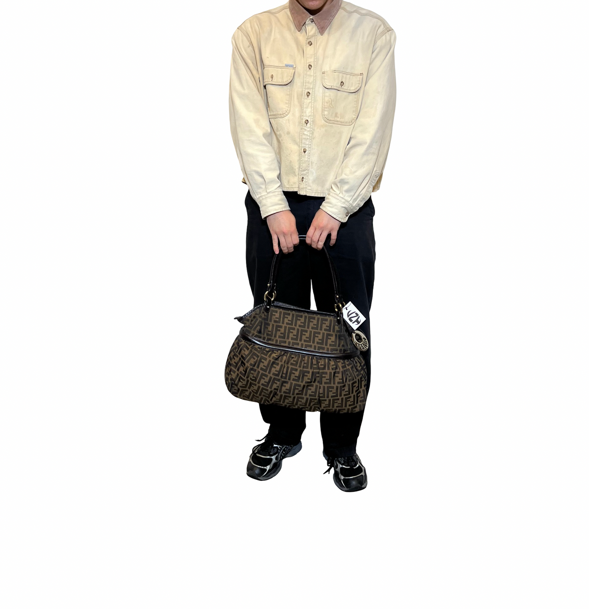 Fendi Zucca Large Canvas Chef Shoulder Bag
