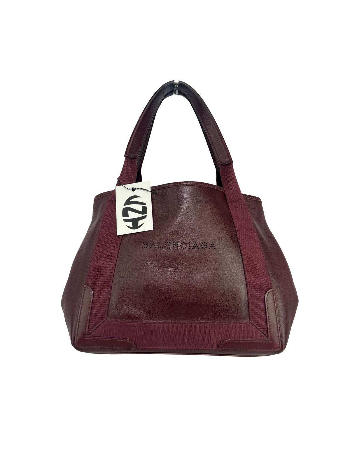 Balenciaga Leather Navy Cabas Bag