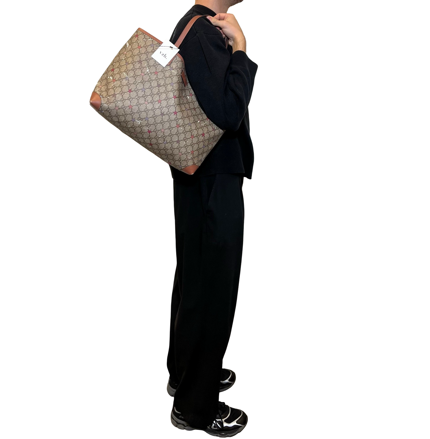 Gucci Supreme Star Canvas Shoulder Bag