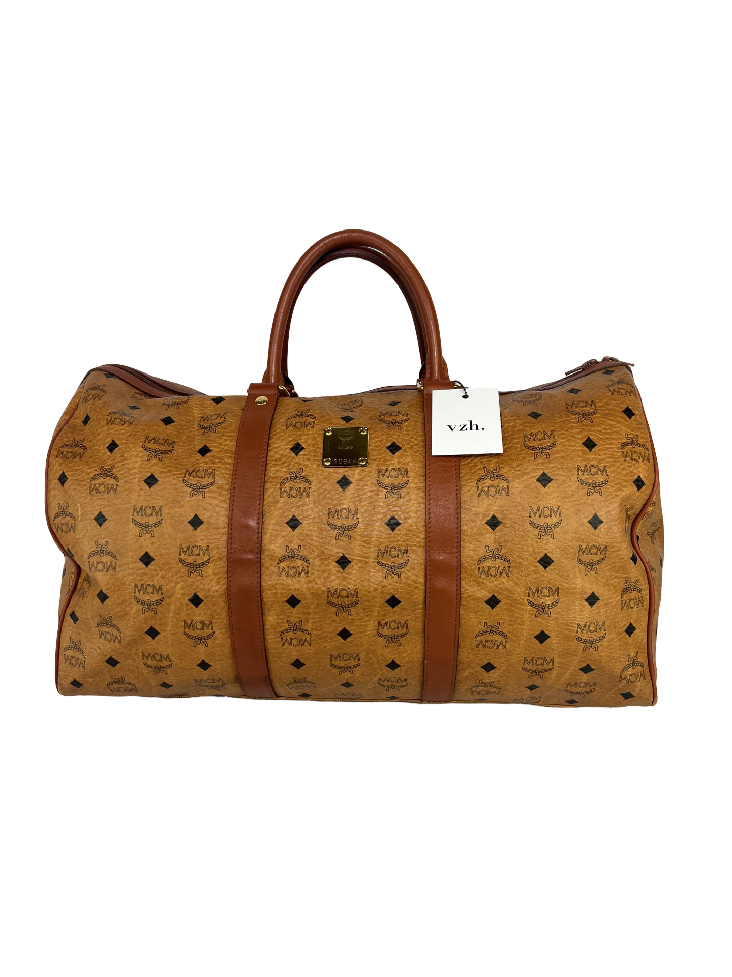 MCM Visetos Logogram Boston Bag 50