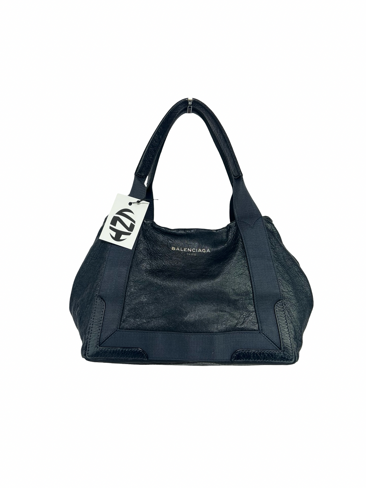 Balenciaga Leather Navy Cabas Bag