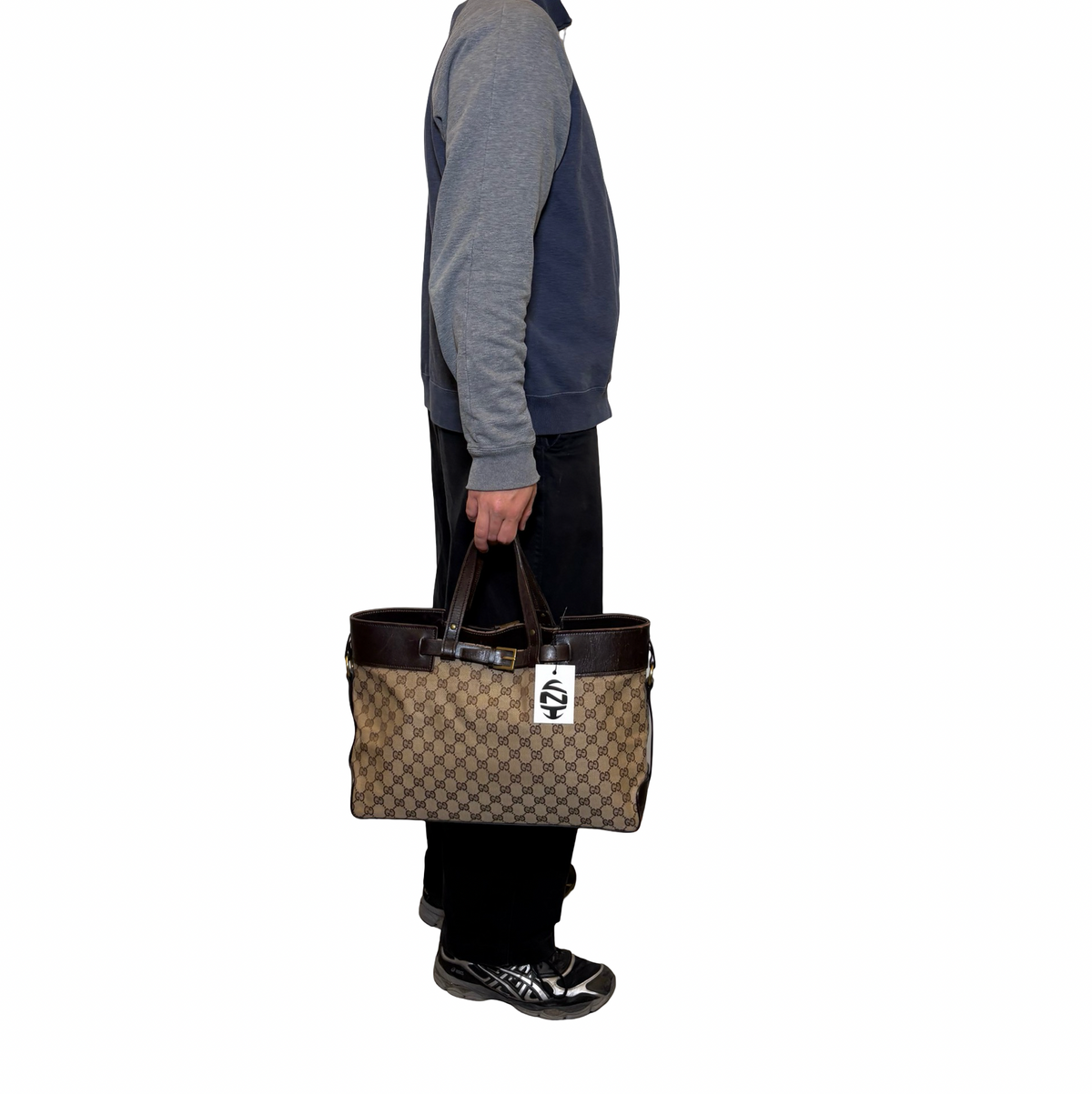 Gucci Canvas Belted Tote Bag