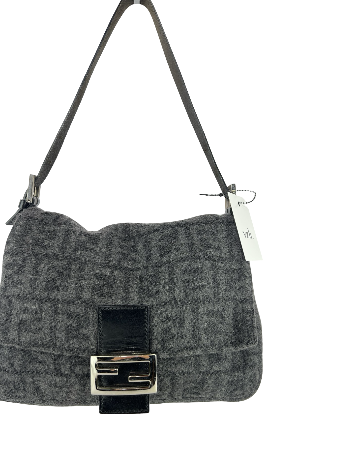 Fendi Wool Mamma Baguette Shoulder Bag