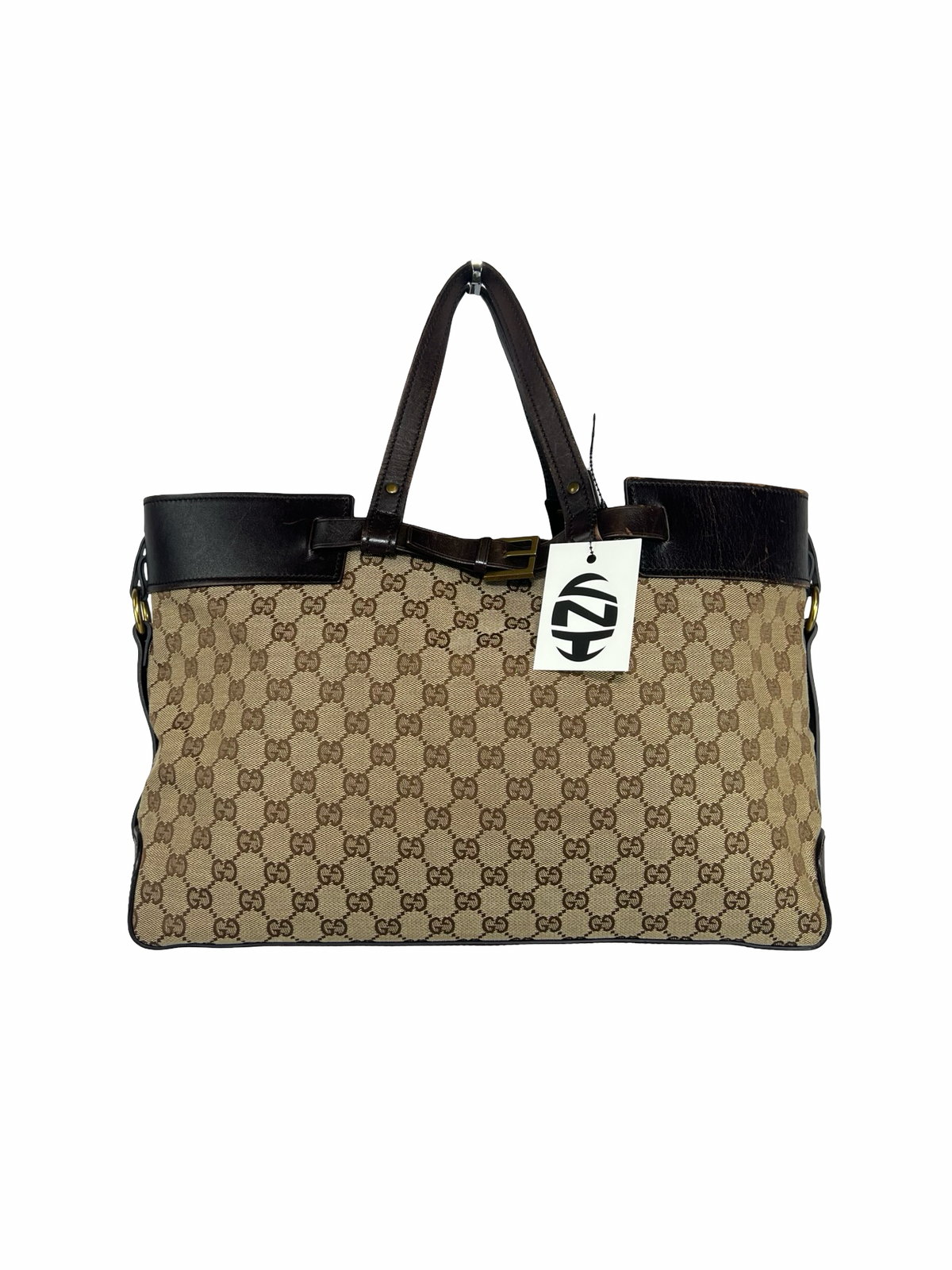 Gucci Canvas Belted Tote Bag