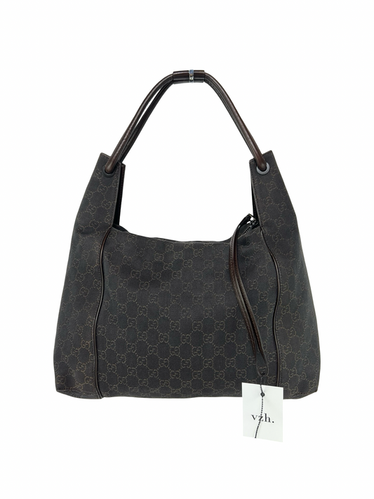 Big Gucci Brown Canvas Shoulderbag