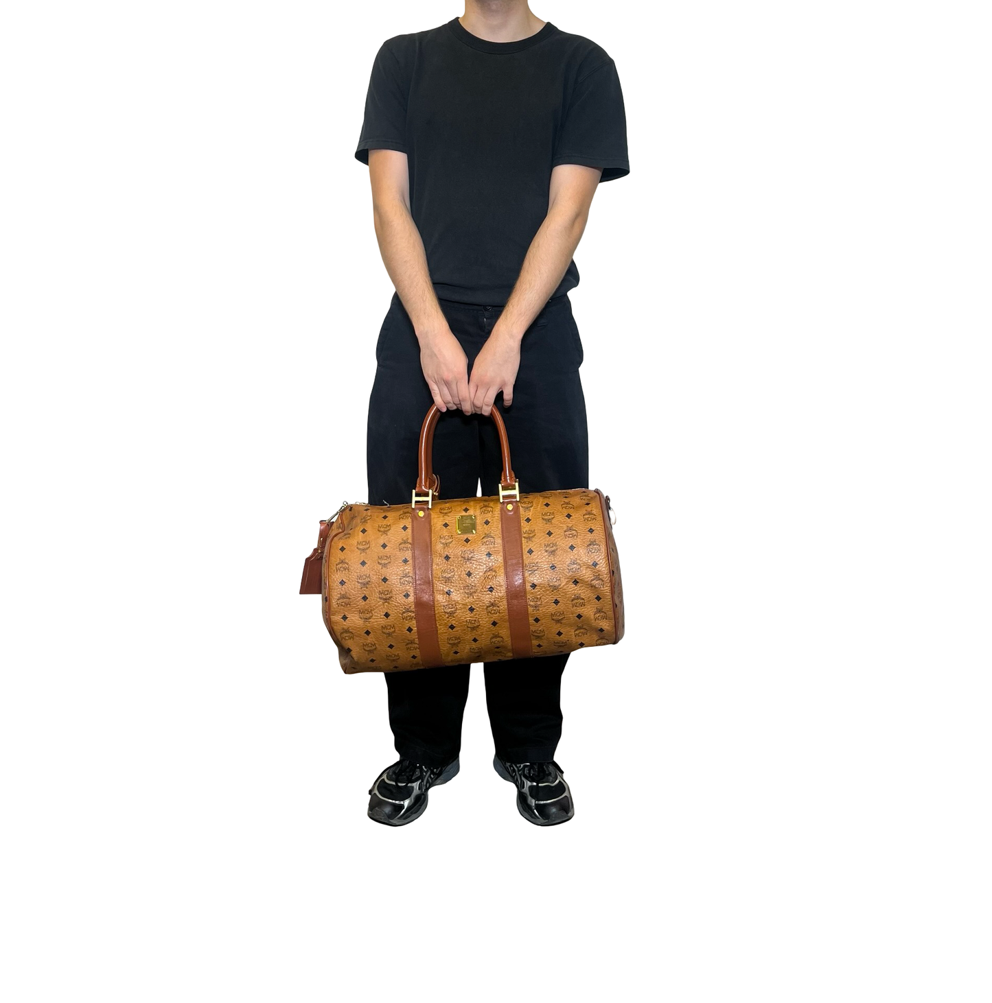 MCM Visetos Logogram Boston Bag 50