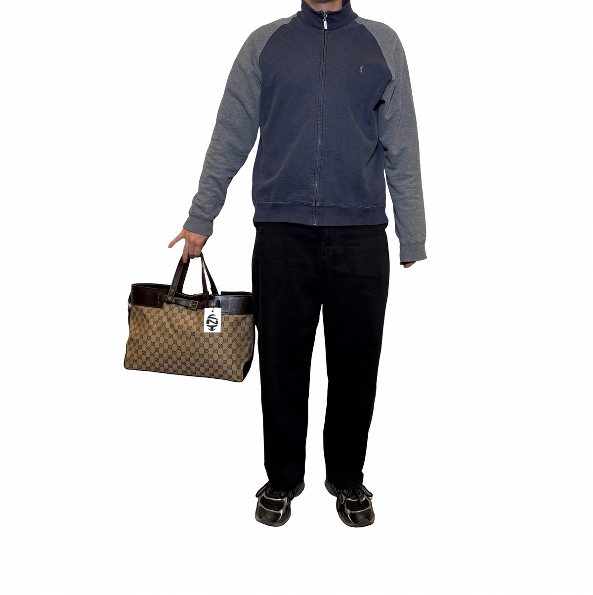 Gucci Canvas Belted Tote Bag
