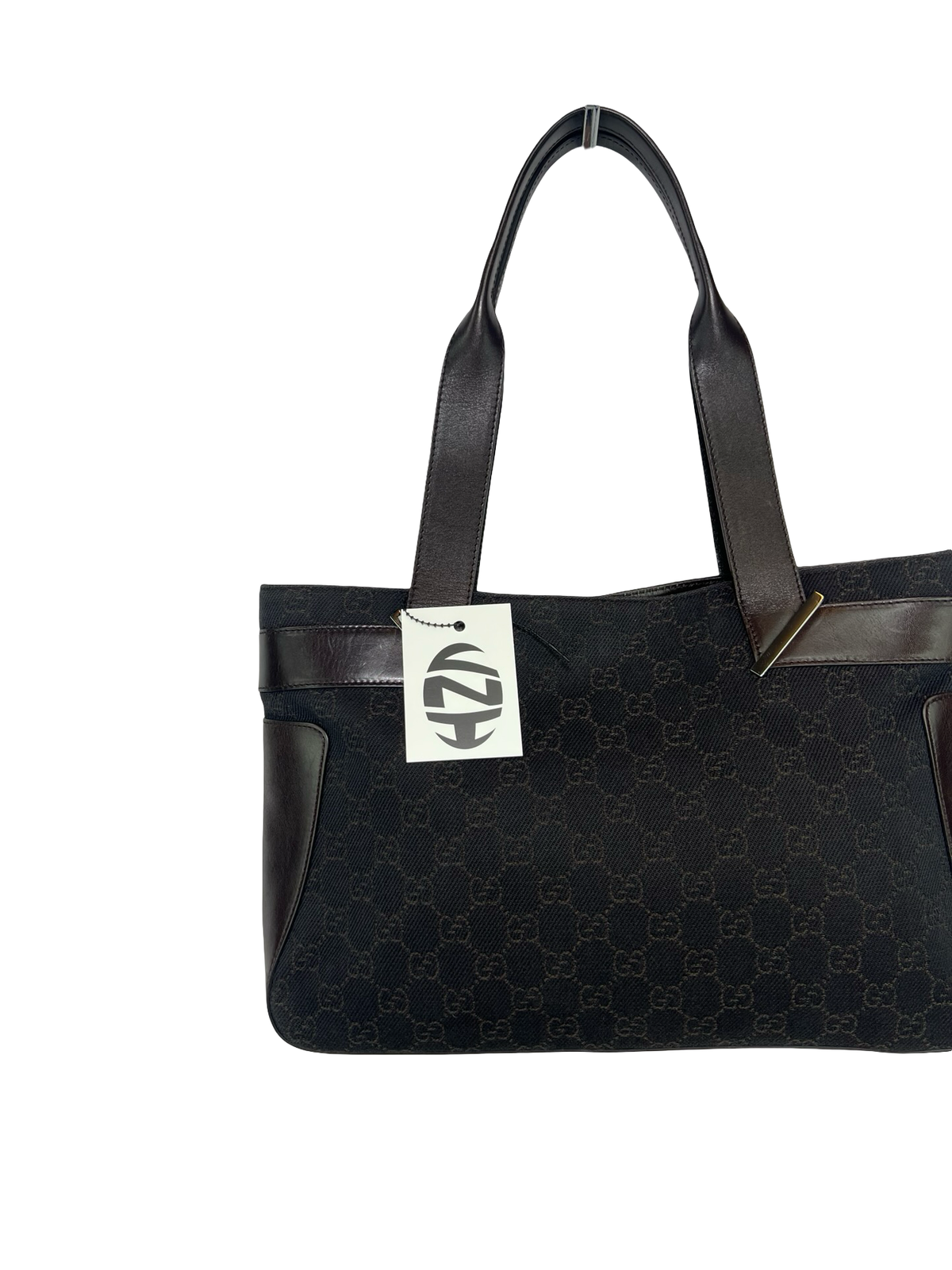 Gucci Metal Bar Canvas Tote Bag