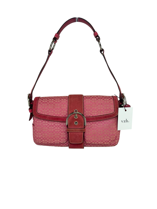 Coach Pink Canvas Shoulder Bag