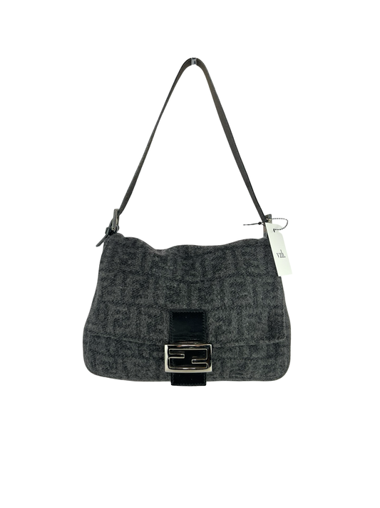 Fendi Wool Mamma Baguette Shoulder Bag