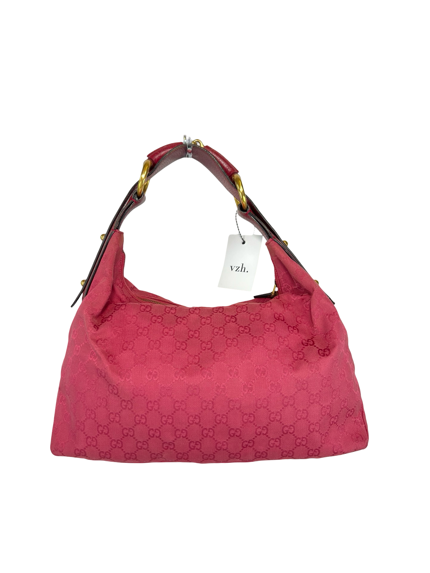 Gucci Canvas Horsebit Shoulder Bag