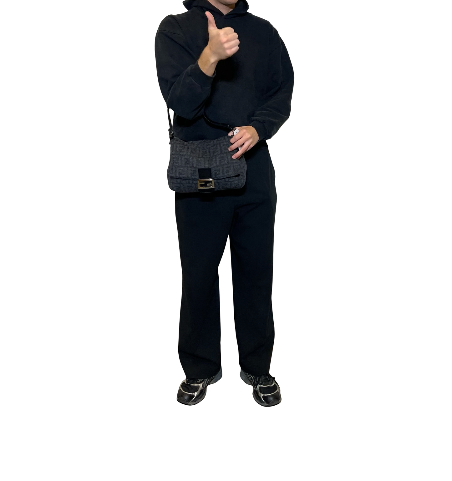 Fendi Wool Mamma Baguette Shoulder Bag