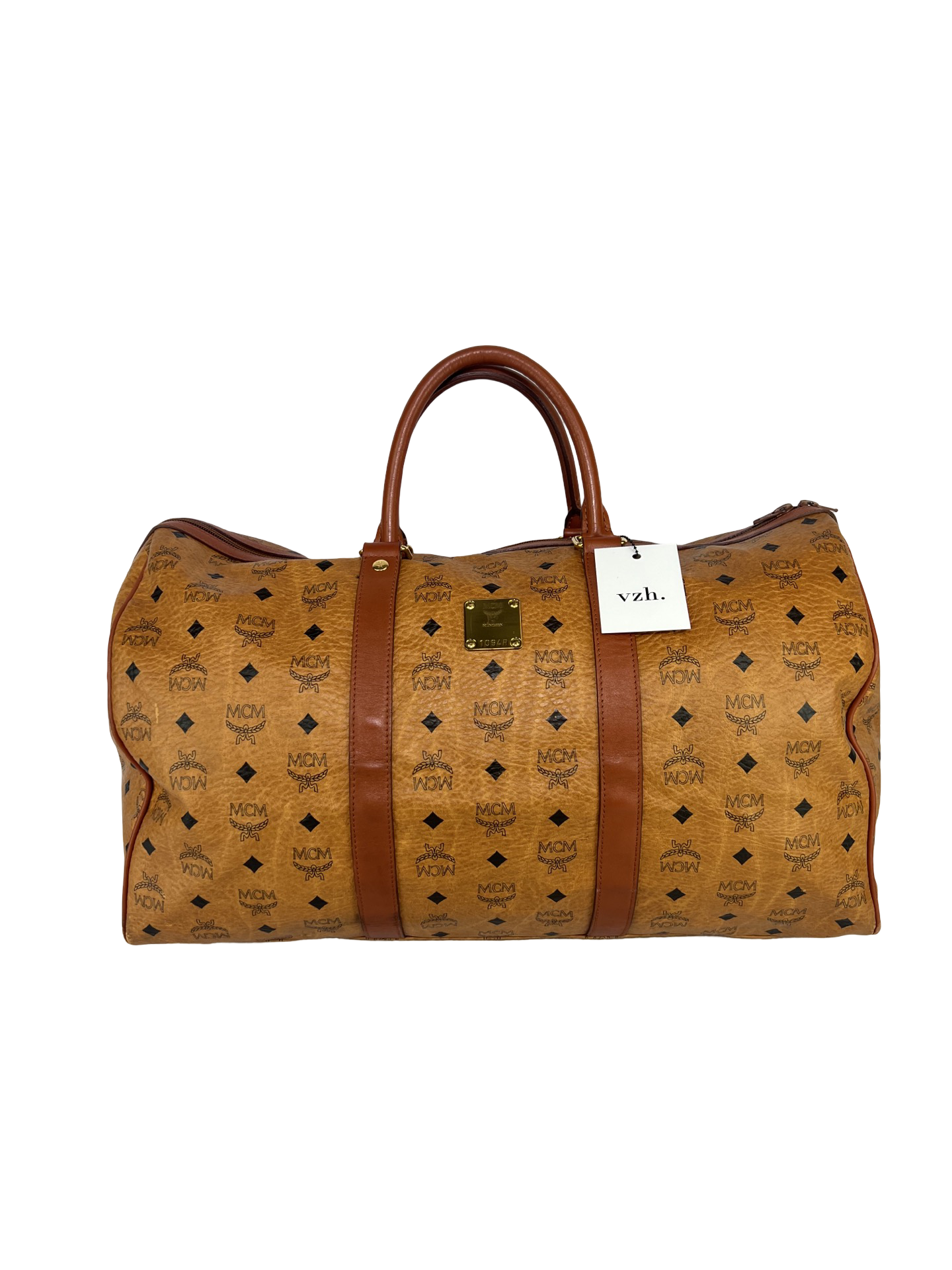 MCM Visetos Logogram Boston Bag 50