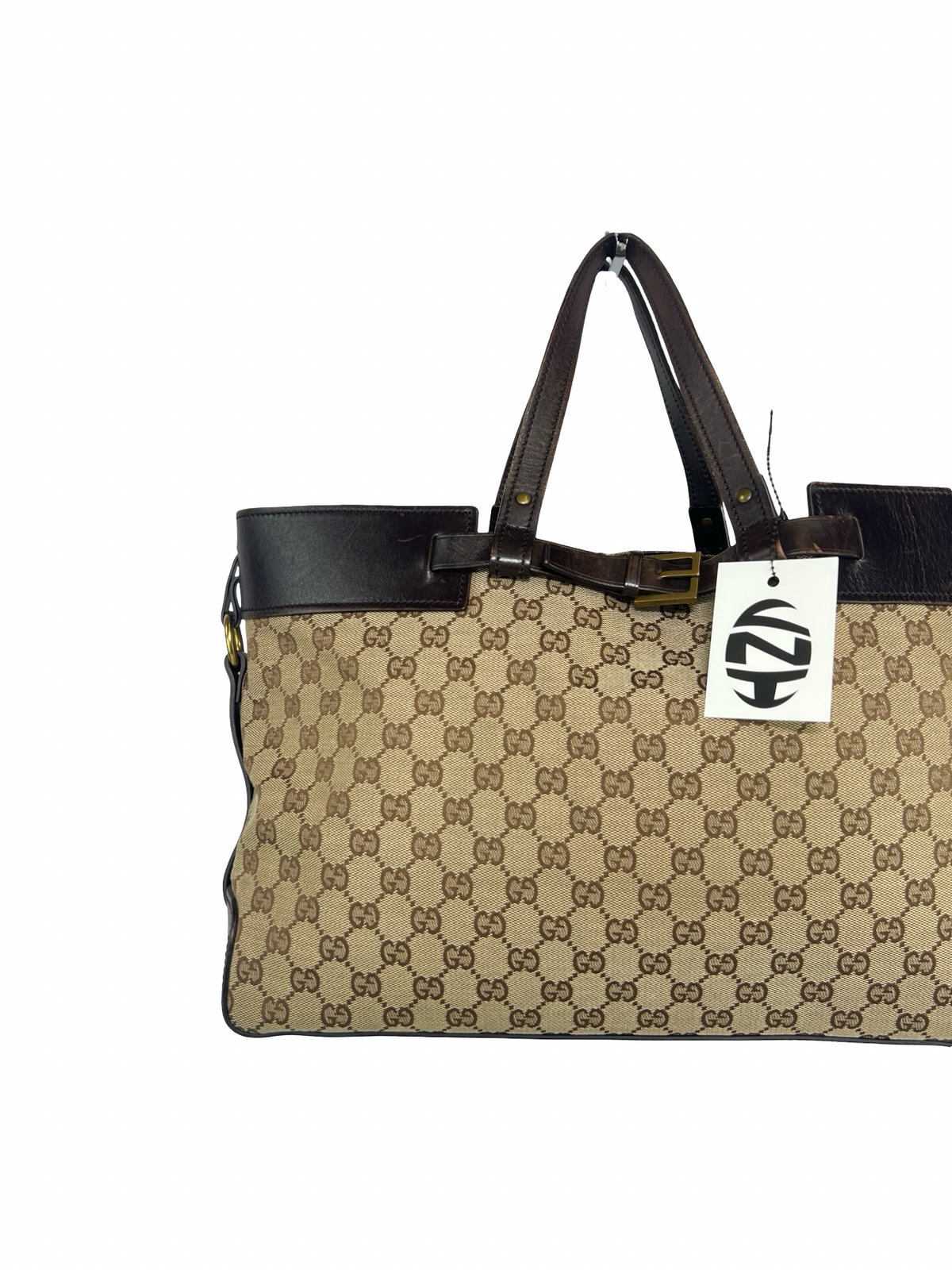 Gucci Canvas Belted Tote Bag
