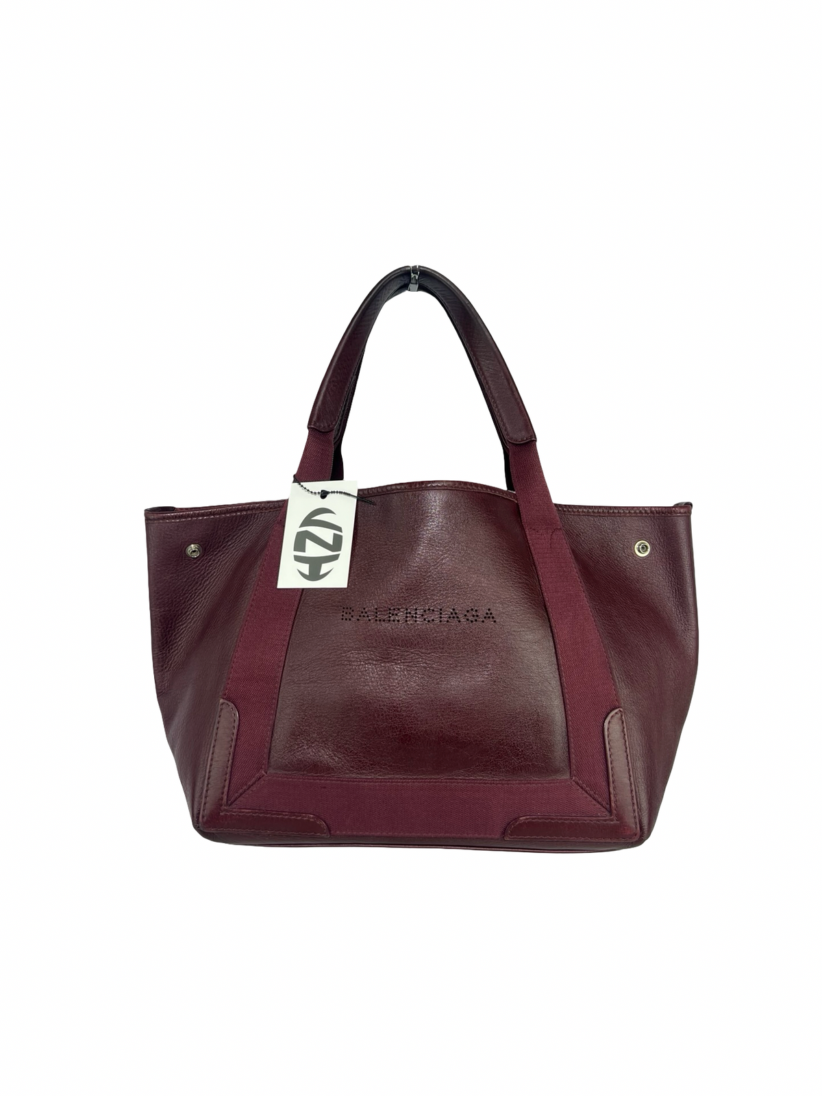 Balenciaga Leather Navy Cabas Bag