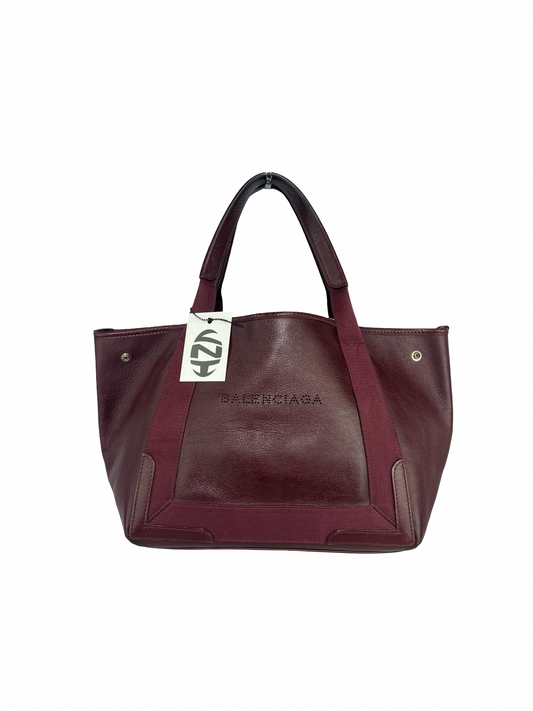 Balenciaga Leather Navy Cabas Bag