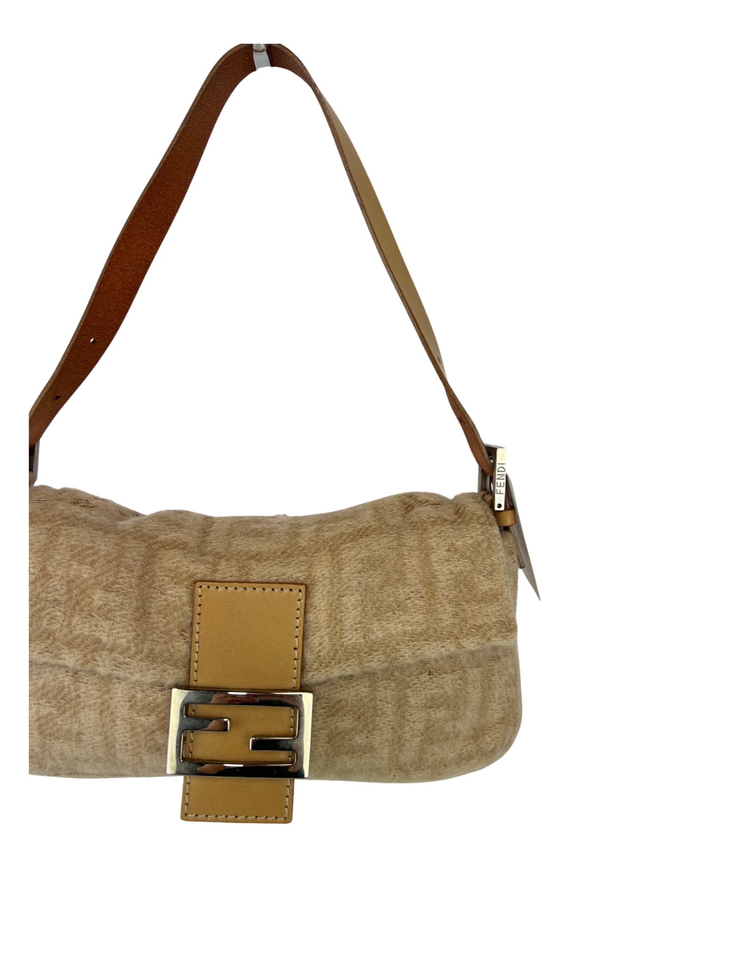 Fendi Wool Mamma Baguette Shoulder Bag