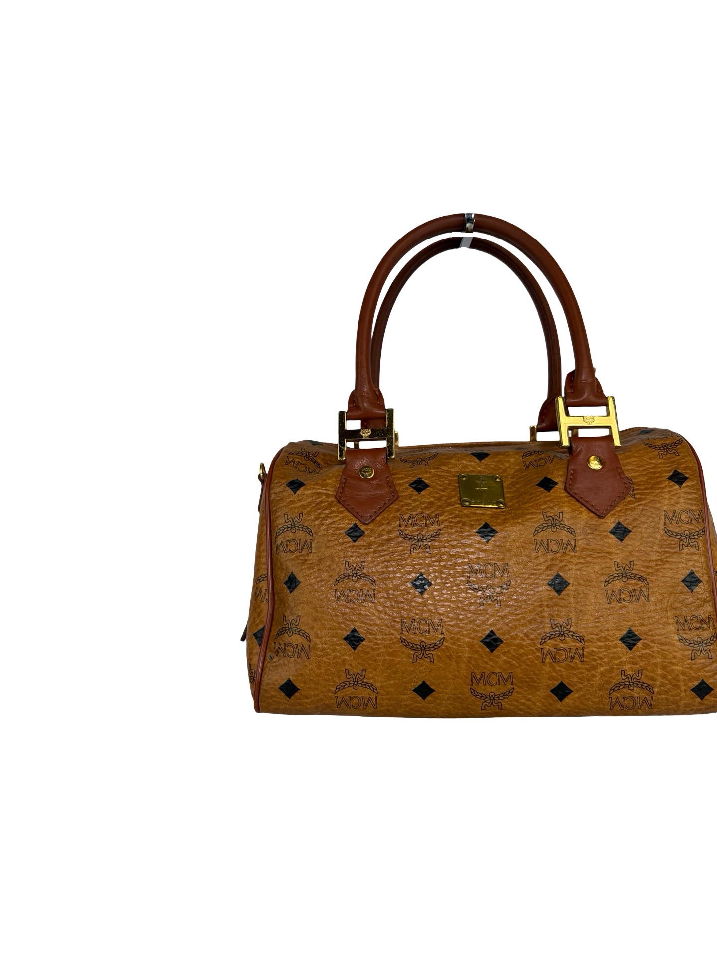 MCM Visetos Logogram Boston Bag 25