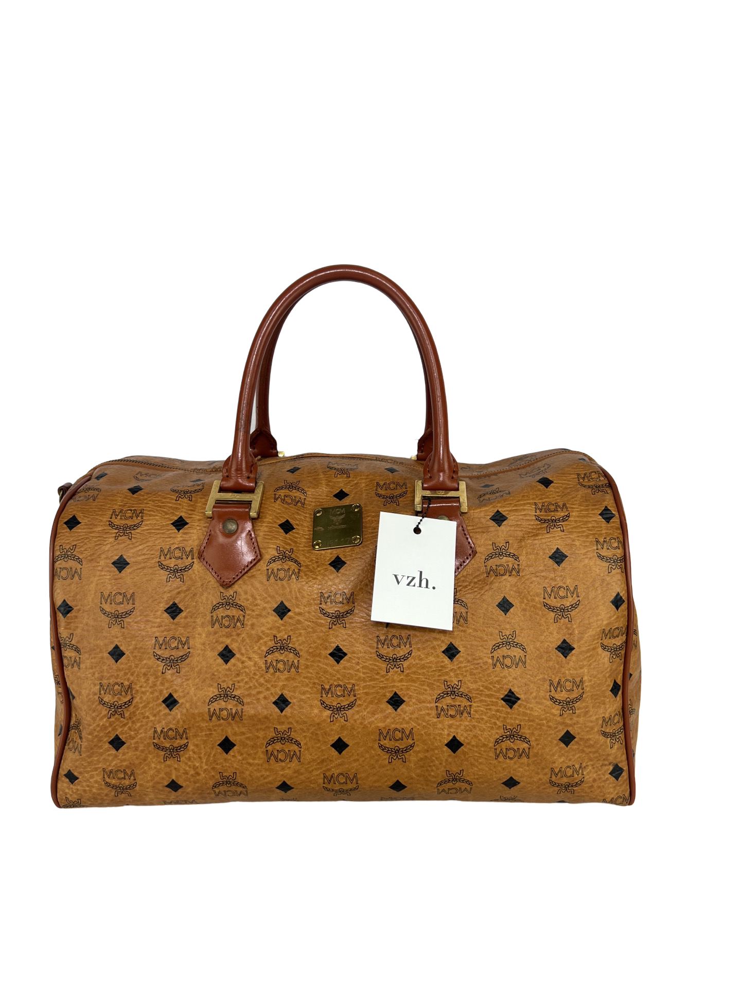 MCM Visetos Logogram Boston Bag 40