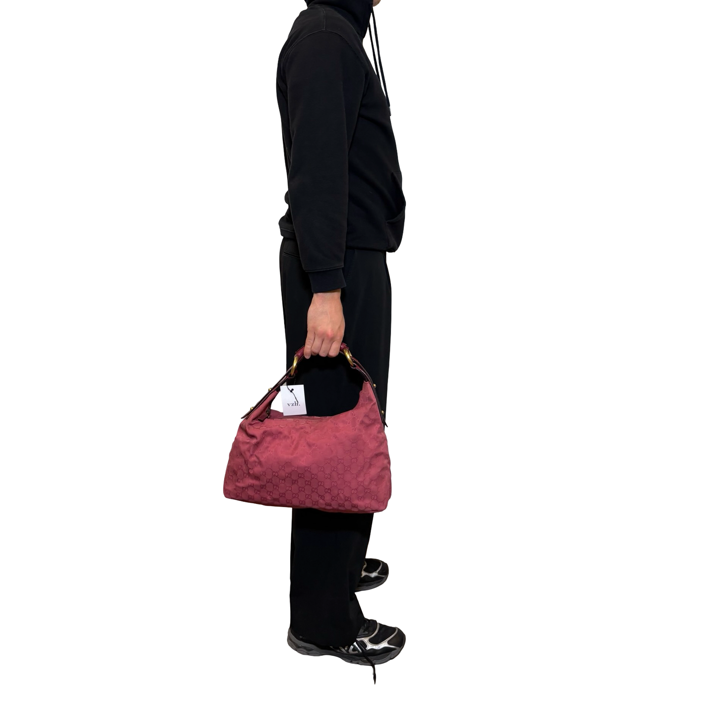 Gucci Canvas Horsebit Shoulder Bag