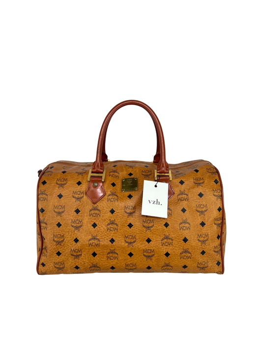 MCM Visetos Logogram Boston Bag 40