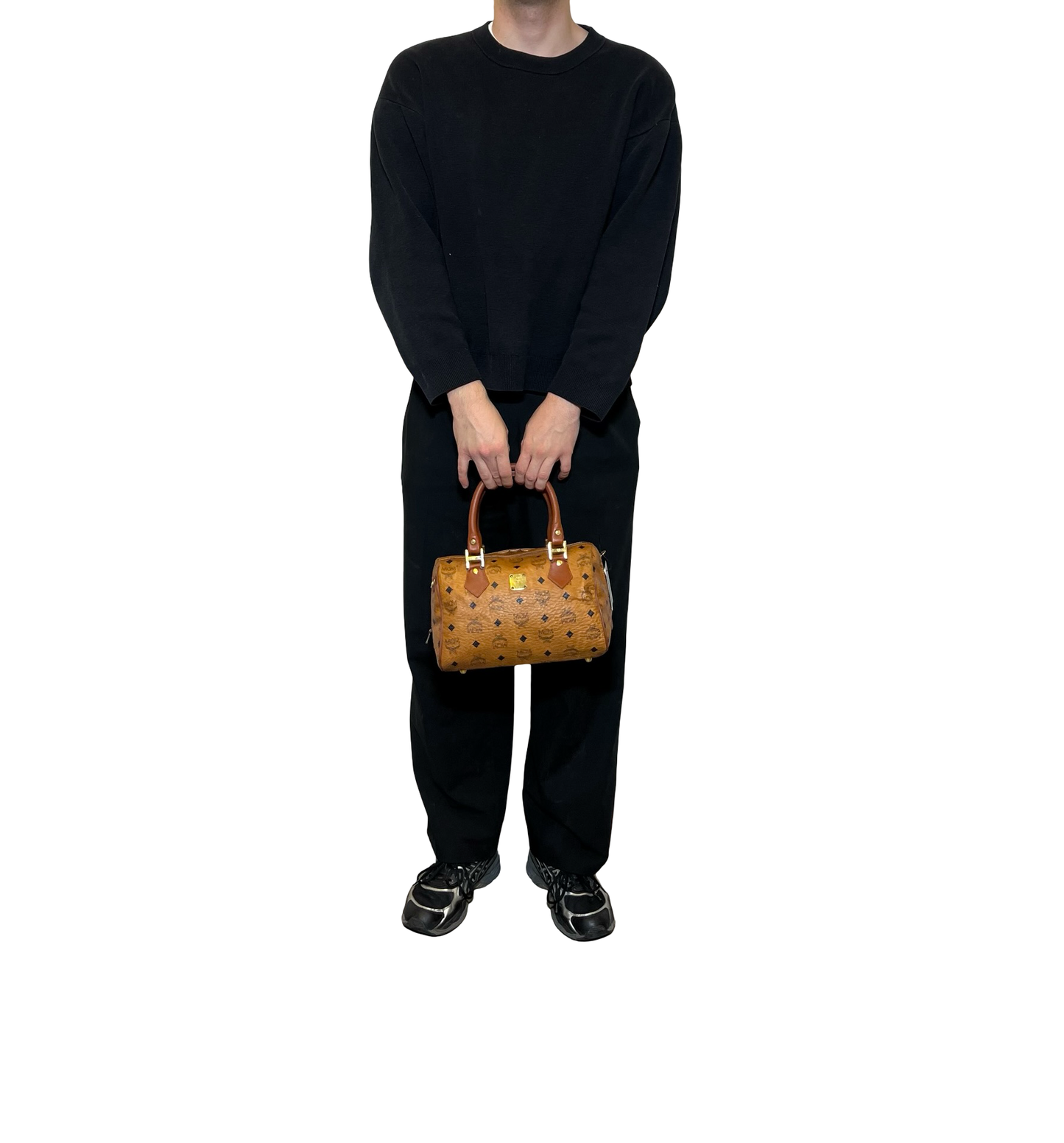 MCM Visetos Logogram Boston Bag 25