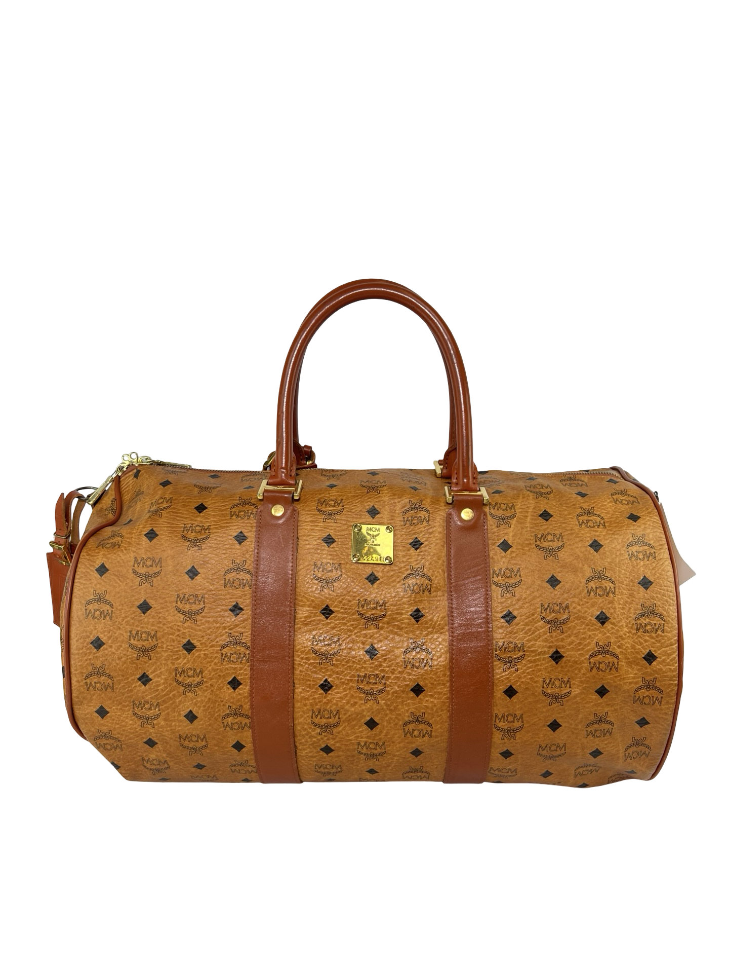 MCM Visetos Logogram Boston Bag 50
