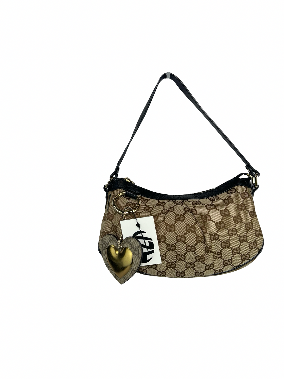 Gucci Canvas Heart Charm Mini Shoulder Bag