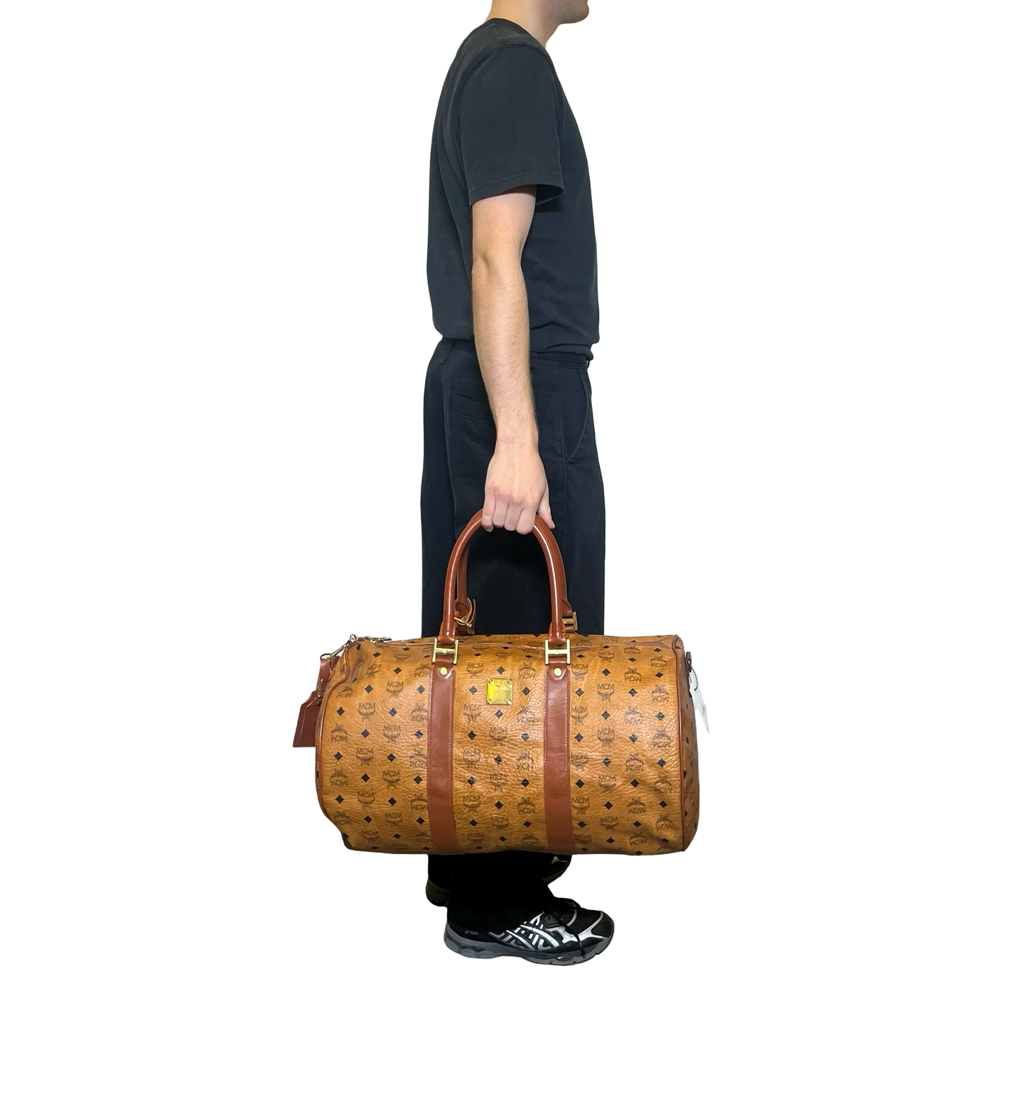 MCM Visetos Logogram Boston Bag 50