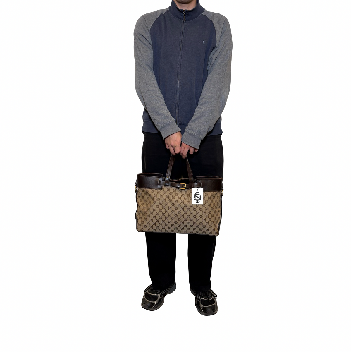Gucci Canvas Belted Tote Bag