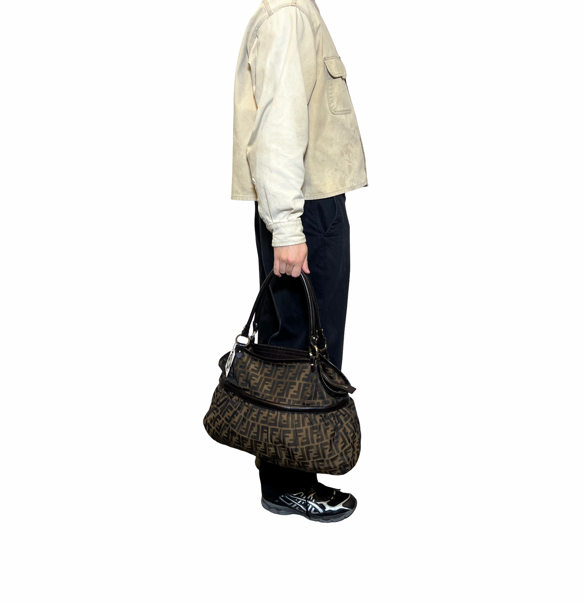 Fendi Zucca Large Canvas Chef Shoulder Bag