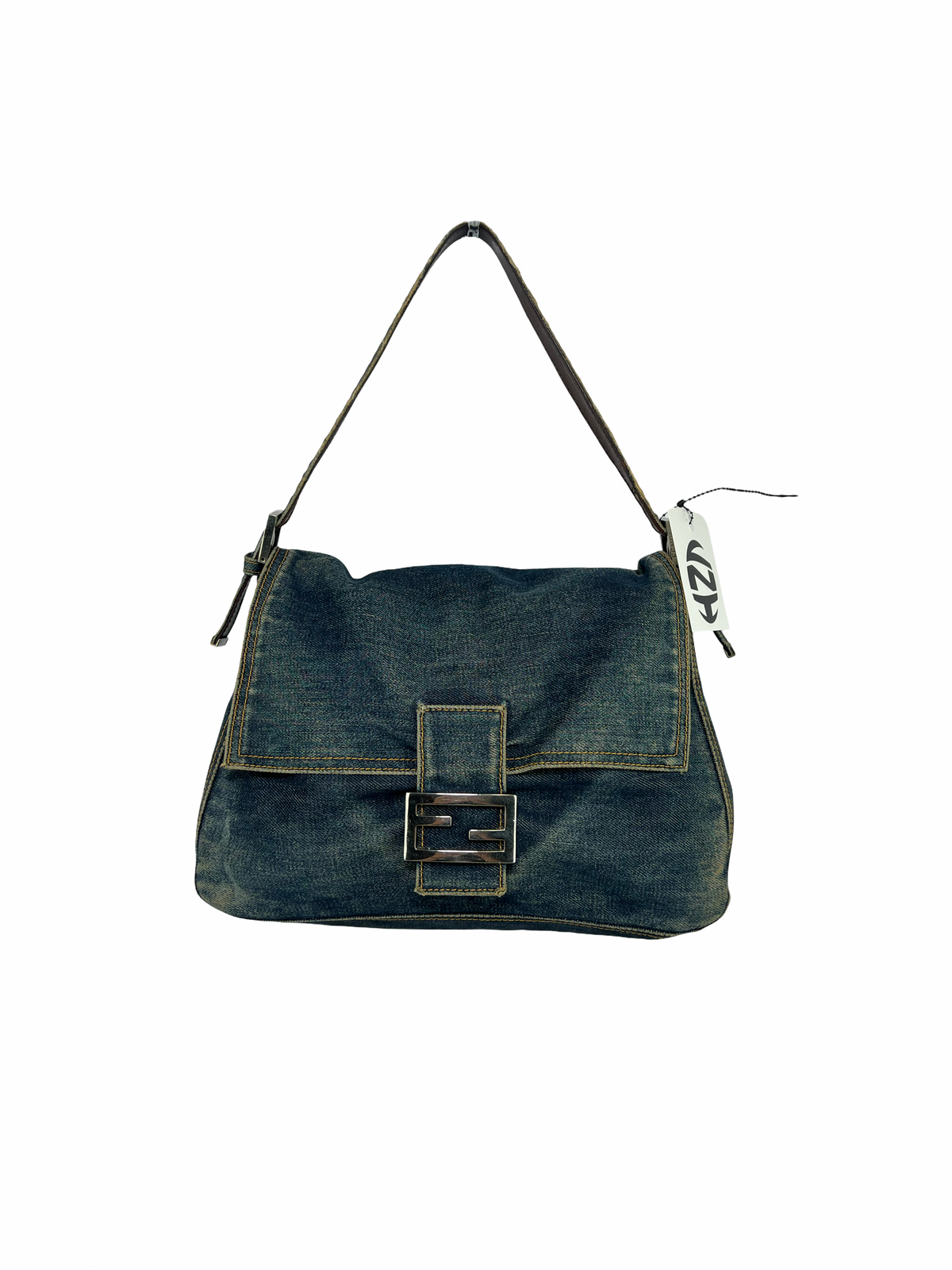 Fendi Denim Mamma Baguette Shoulder Bag