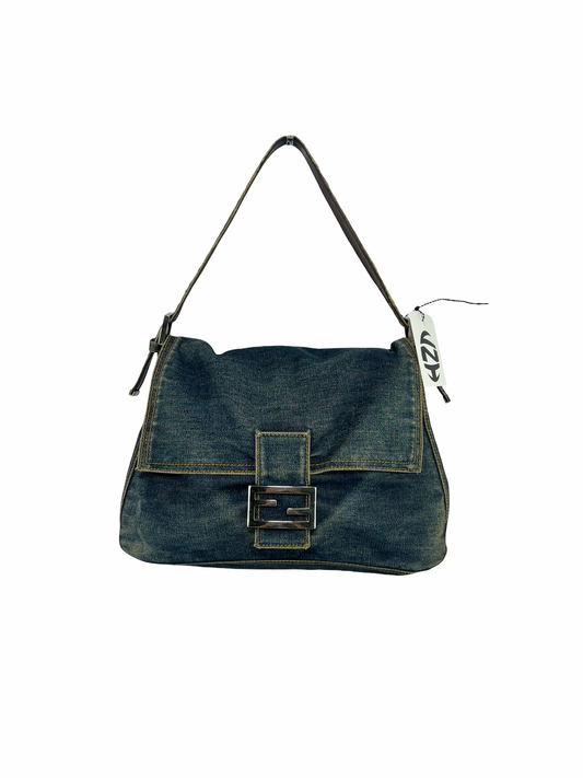 Fendi Denim Mamma Baguette Shoulder Bag
