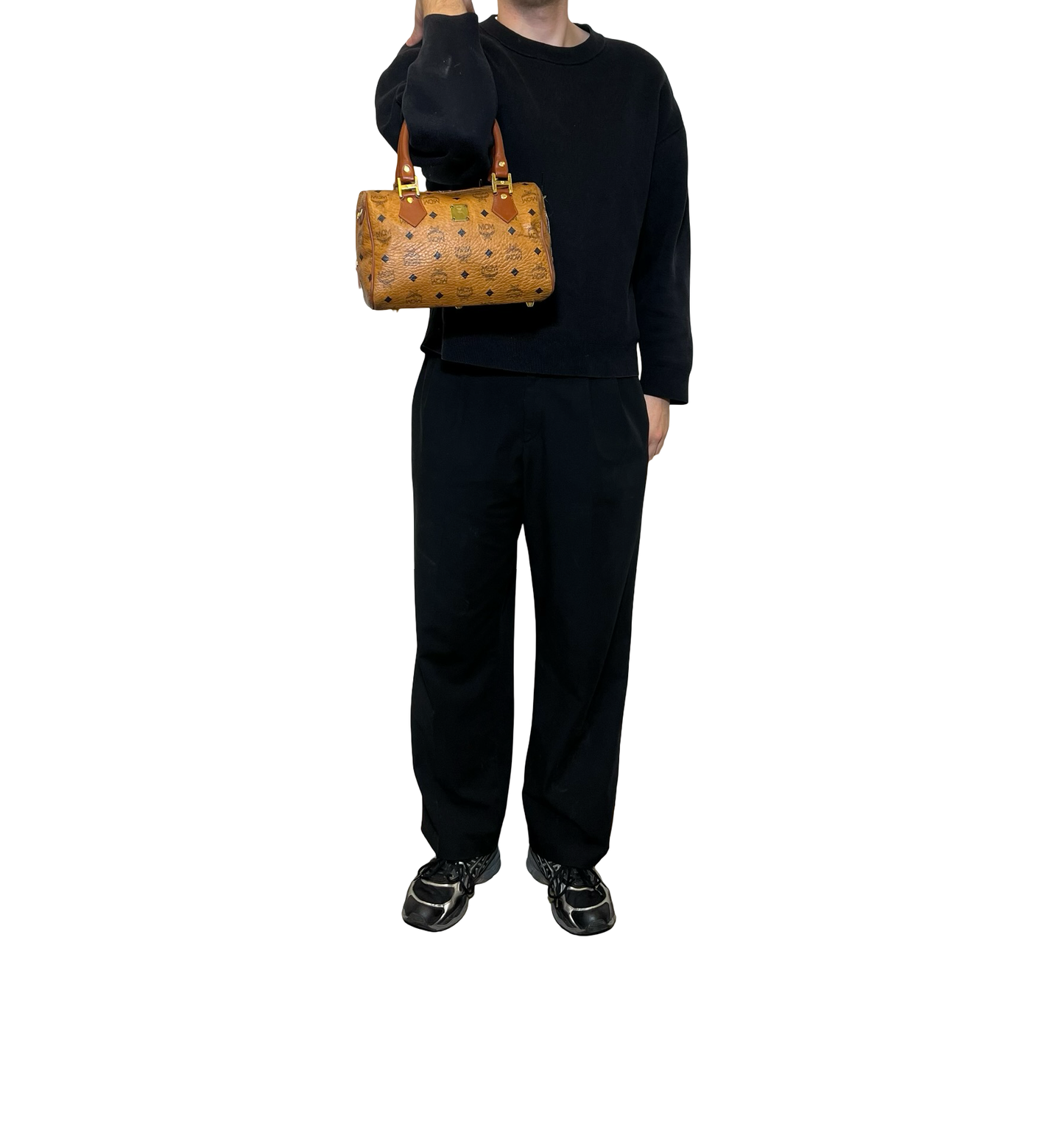 MCM Visetos Logogram Boston Bag 25