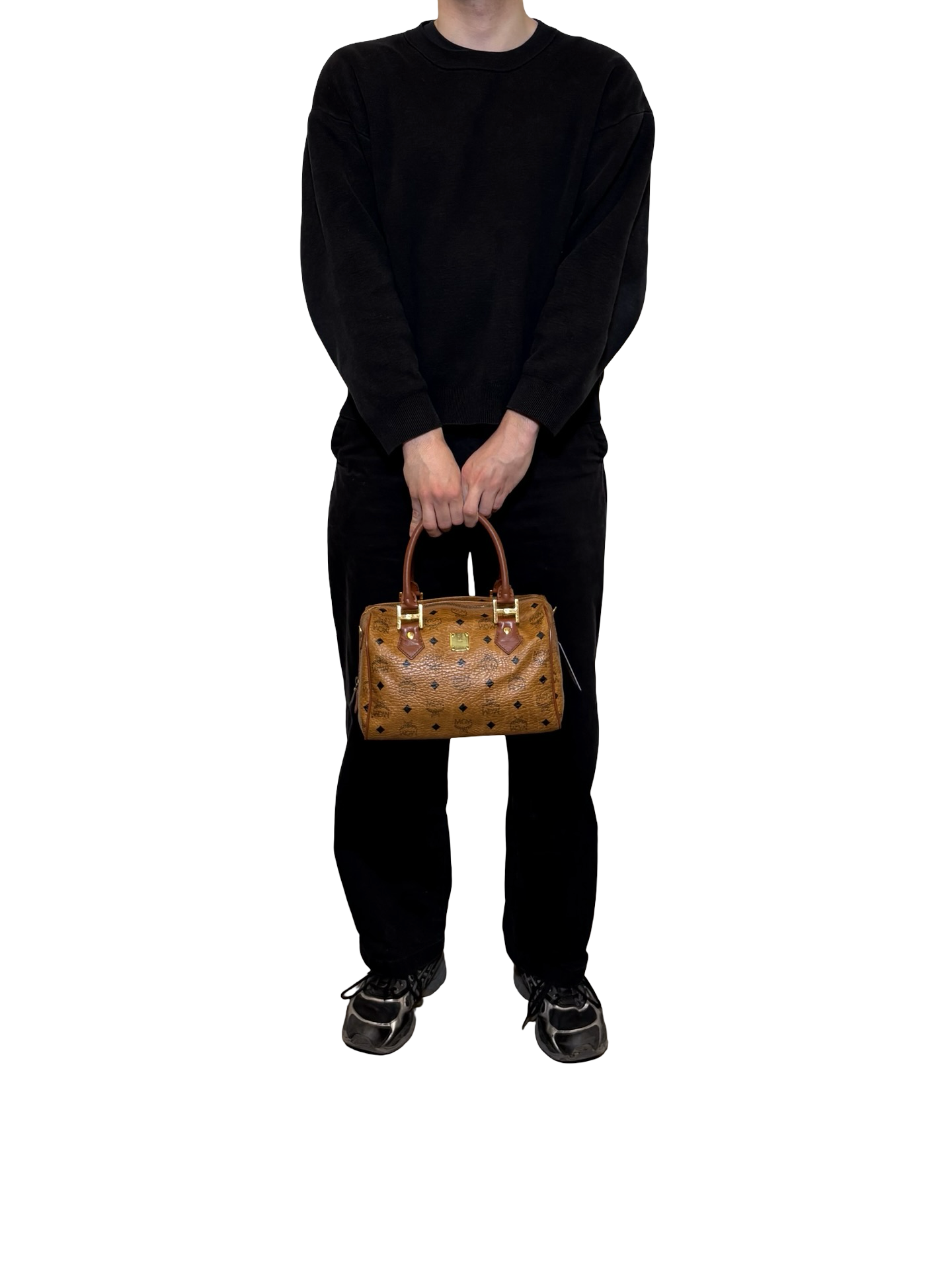 MCM Visetos Logogram Boston Bag 25