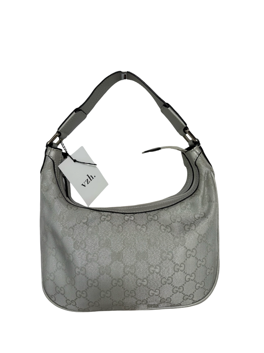 Gucci Silver Monogram Shoulder Bag