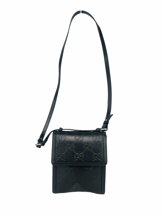 Gucci Leather Monogram Crossbody Bag