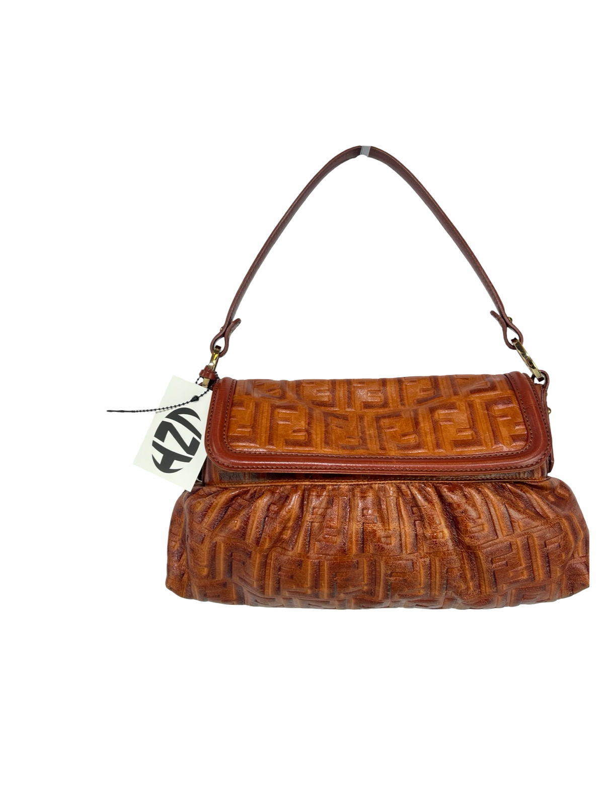 Fendi Zucca Leather Chef Shoulder Bag