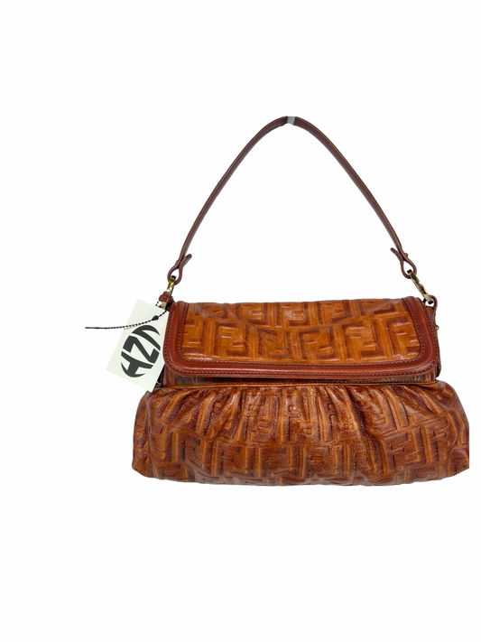 Fendi Zucca Leather Chef Shoulder Bag